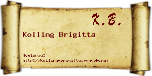 Kolling Brigitta névjegykártya